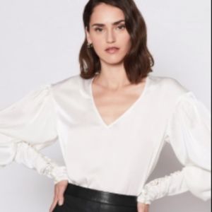 Joie Kynthia V-Neck Fitted Sleeve Top NWT